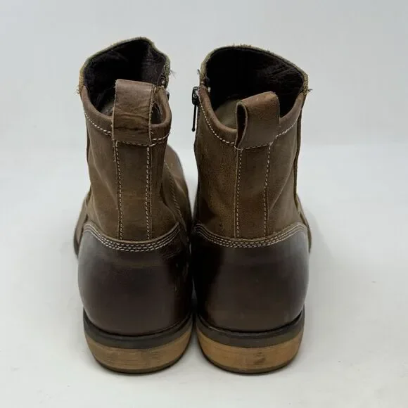 Bed Stu Revolution Boots Mens 10 Brown Distressed Leather Side Zip Ankle Hipster - Picture 10 of 16